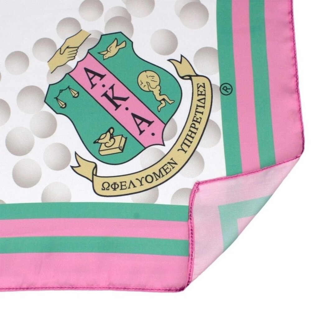 Aka Sorority Pearl Print Square Scarf For Women - Picture 2 of 4